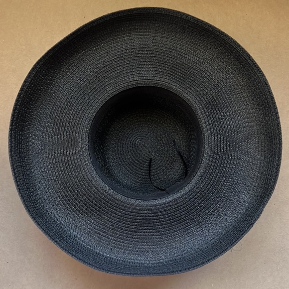 Bundle of 3 Black Wide-Brimmed Hats with Decorative Patterns